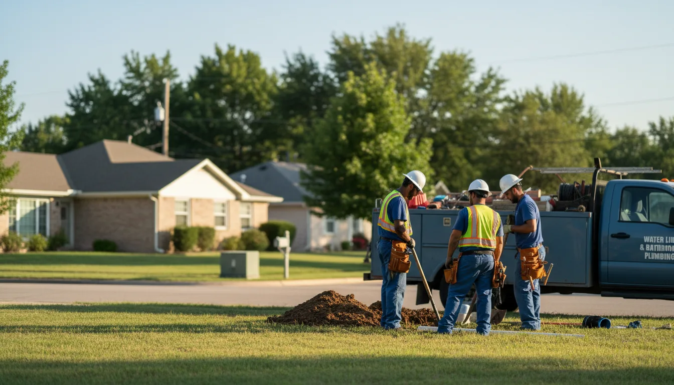 Residential water line and bathroom plumbing service in Garber, IA